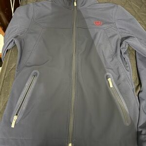 Ariat Women's Dark Blue Leather Jacket with Red Detail